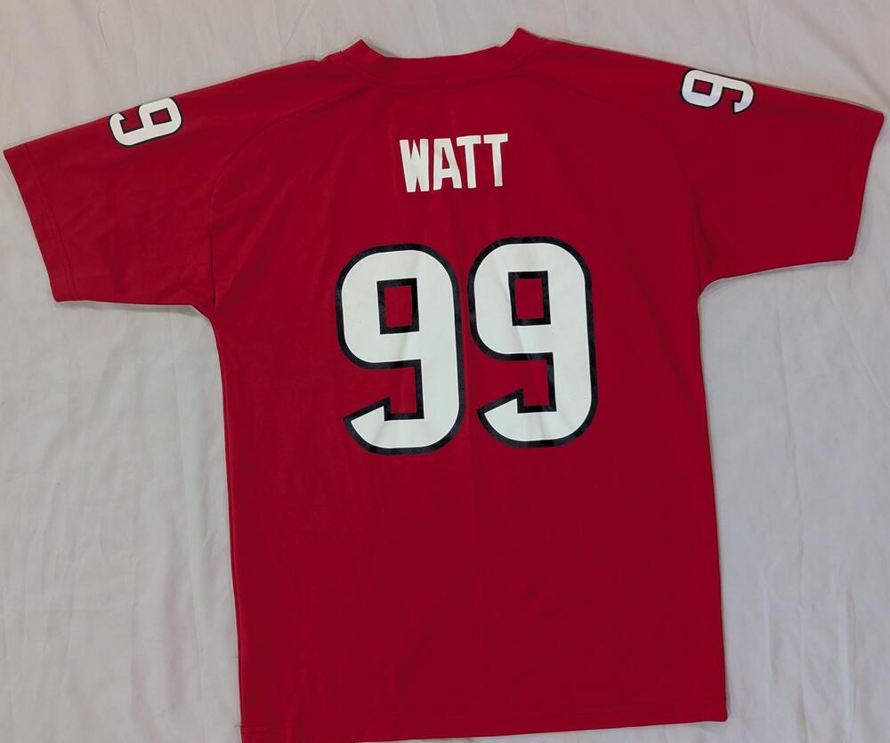 Houston Texans Jersey Boys Youth L Red NFL Football J.J. Watt 99 Team Apparel